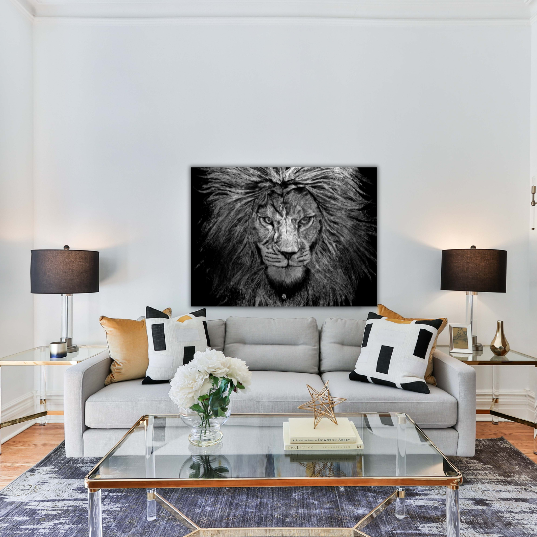 Lion Head Poster Giclée Fine Art - Graphartixry - baseball cap, unisex pullover hoodie, graphic tees, long hooded sweatshirt, eco friendly bomber jacket, unisex denim jacket, Crossbody Bag, hard case for iPhone, rubber case for airpods, case for Samsung -  Graphartixry