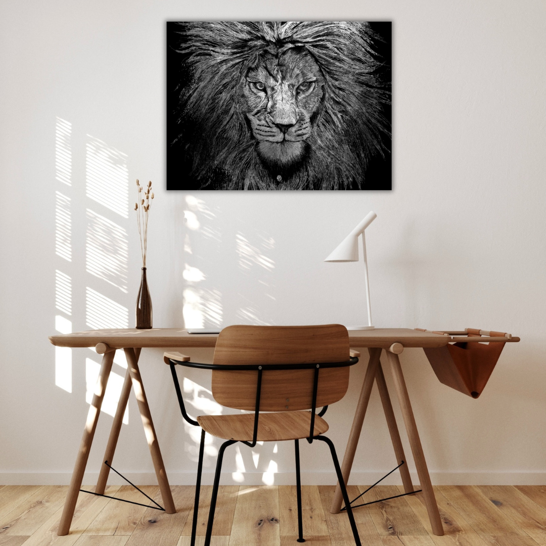 Lion Head Poster Giclée Fine Art - Graphartixry - baseball cap, unisex pullover hoodie, graphic tees, long hooded sweatshirt, eco friendly bomber jacket, unisex denim jacket, Crossbody Bag, hard case for iPhone, rubber case for airpods, case for Samsung -  Graphartixry