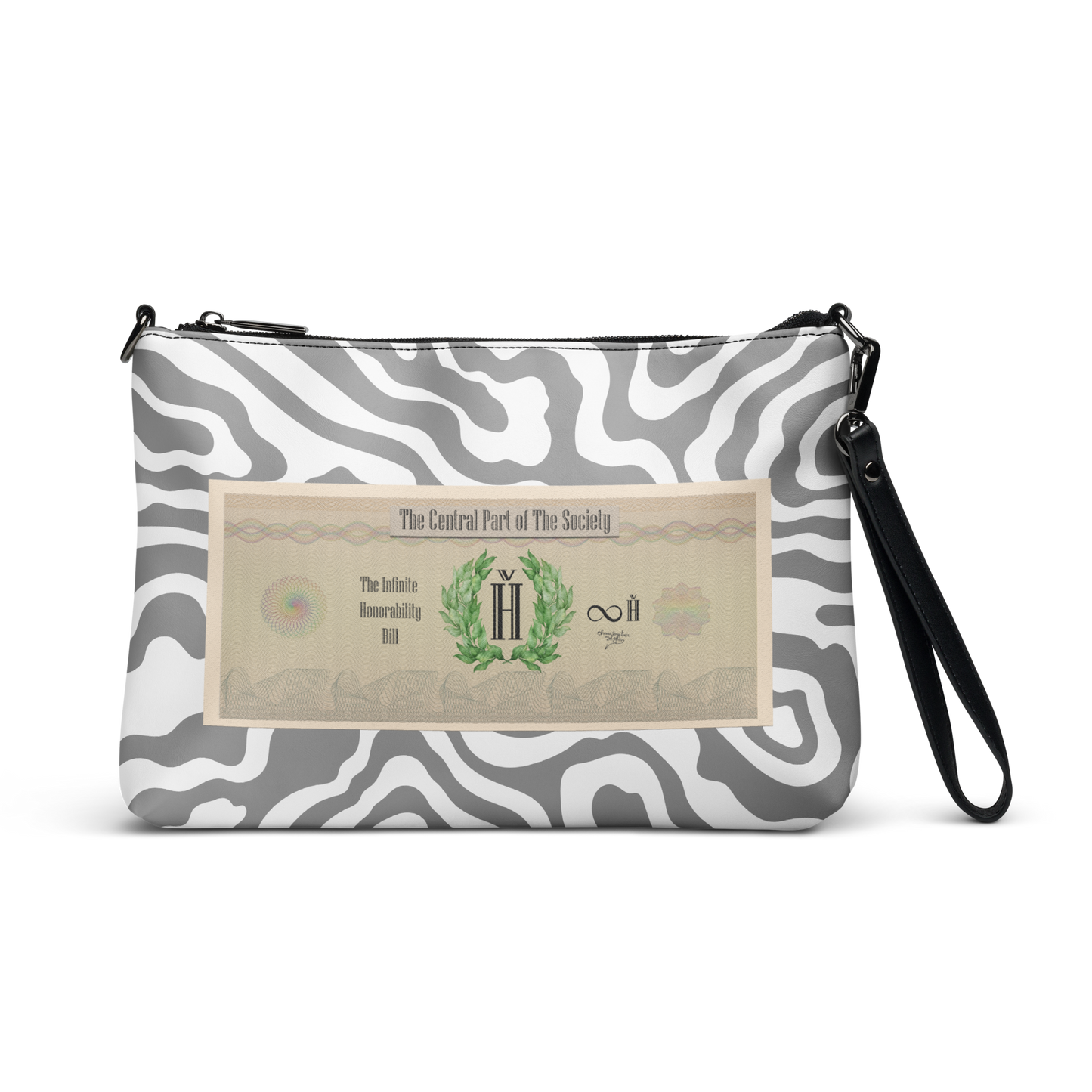 Honorability Grey Zebra Crossbody bag - Graphartixry