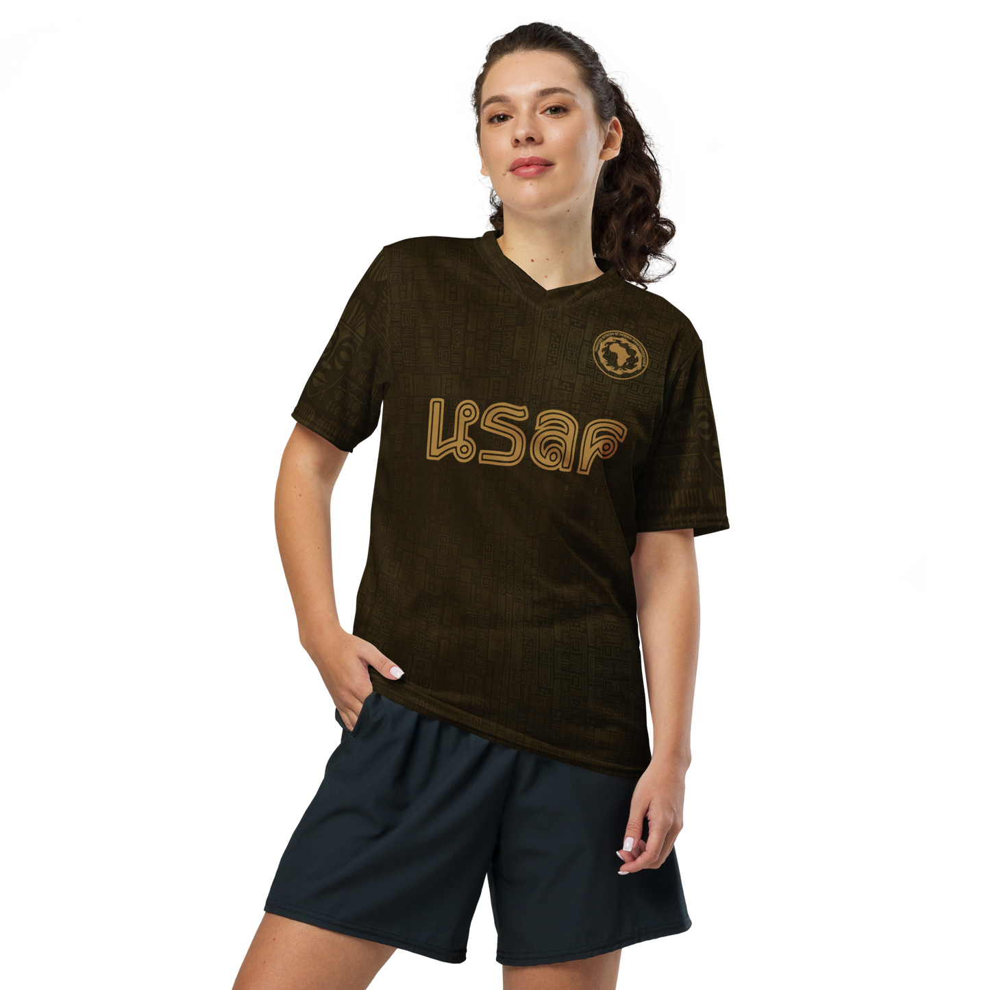Person wearing a USAF recycled unisex jersey from Graphartixry