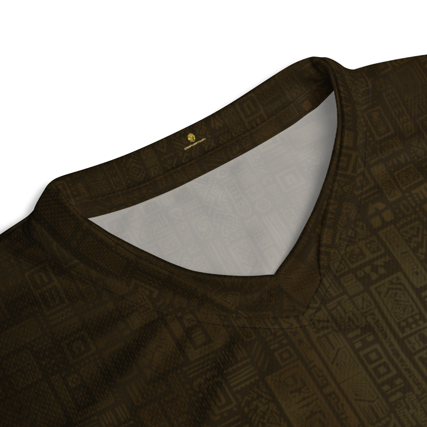 Brown patterned shirt with a visible brand logo of USAF recycled unisex jersey from Graphartixry