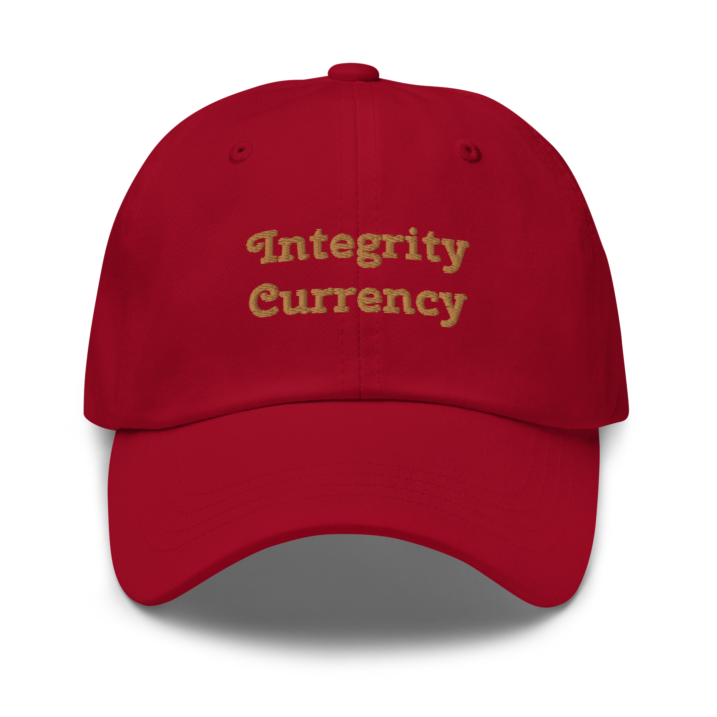 Integrity Currency Cap - Graphartixry - baseball cap, unisex pullover hoodie, graphic tees, long hooded sweatshirt, eco friendly bomber jacket, unisex denim jacket, Crossbody Bag, hard case for iPhone, rubber case for airpods, case for Samsung -  Graphartixry