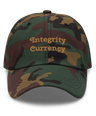 Integrity Currency Cap - Graphartixry - baseball cap, unisex pullover hoodie, graphic tees, long hooded sweatshirt, eco friendly bomber jacket, unisex denim jacket, Crossbody Bag, hard case for iPhone, rubber case for airpods, case for Samsung -  Graphartixry