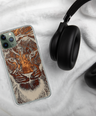 Gold Lion Head Case for iPhone - Graphartixry - baseball cap, unisex pullover hoodie, graphic tees, long hooded sweatshirt, eco friendly bomber jacket, unisex denim jacket, Crossbody Bag, hard case for iPhone, rubber case for airpods, case for Samsung -  Graphartixry