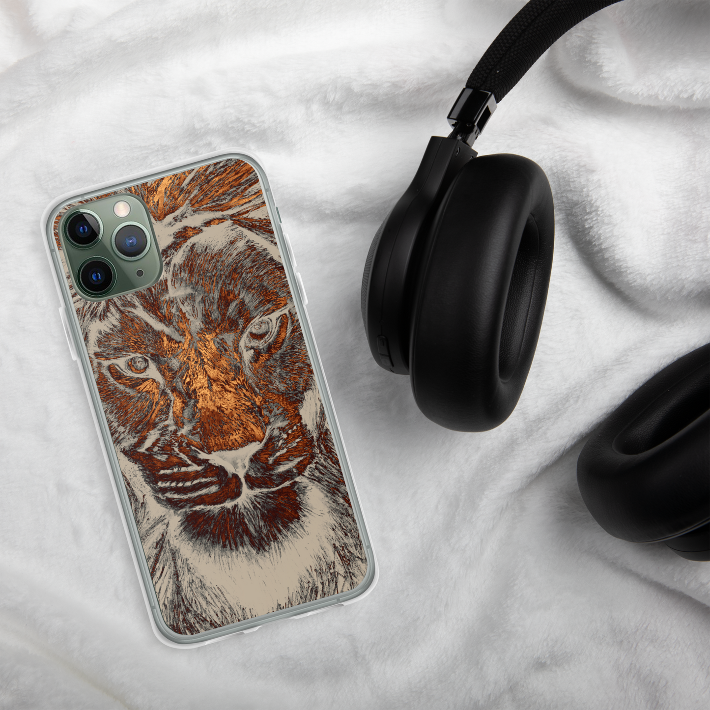 Gold Lion Head Case for iPhone - Graphartixry - baseball cap, unisex pullover hoodie, graphic tees, long hooded sweatshirt, eco friendly bomber jacket, unisex denim jacket, Crossbody Bag, hard case for iPhone, rubber case for airpods, case for Samsung -  Graphartixry