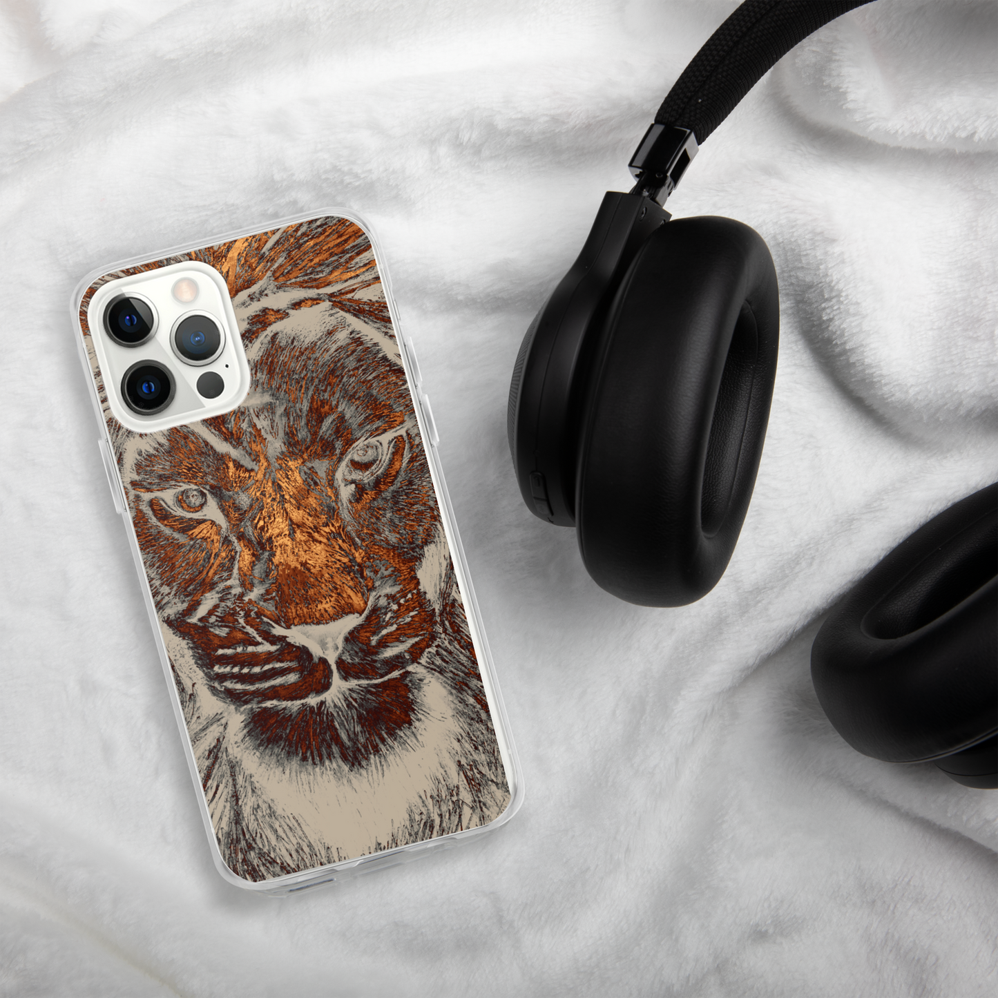 Gold Lion Head Case for iPhone - Graphartixry - baseball cap, unisex pullover hoodie, graphic tees, long hooded sweatshirt, eco friendly bomber jacket, unisex denim jacket, Crossbody Bag, hard case for iPhone, rubber case for airpods, case for Samsung -  Graphartixry