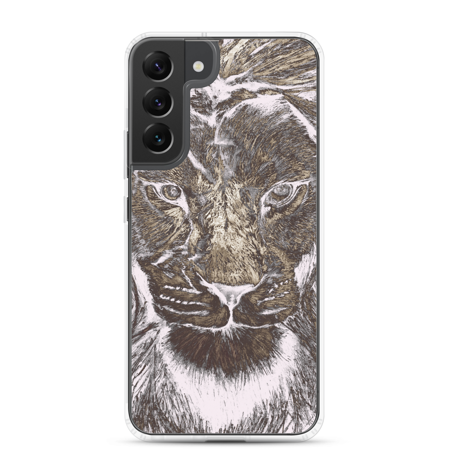 Silver Lion Head Samsung Case - Graphartixry - baseball cap, unisex pullover hoodie, graphic tees, long hooded sweatshirt, eco friendly bomber jacket, unisex denim jacket, Crossbody Bag, hard case for iPhone, rubber case for airpods, case for Samsung -  Graphartixry