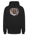 Sweat à Capuche Unisexe Tête de Lion Or - Graphartixry - noir