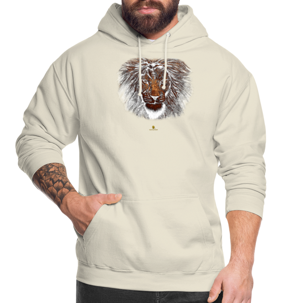 Sweat à Capuche Unisexe Tête de Lion Or - Graphartixry - vanille