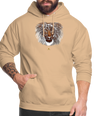 Sweat à Capuche Unisexe Tête de Lion Or - Graphartixry - pêche