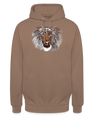 Sweat à Capuche Unisexe Tête de Lion Or - Graphartixry - moka