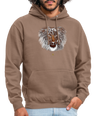 Sweat à Capuche Unisexe Tête de Lion Or - Graphartixry - moka