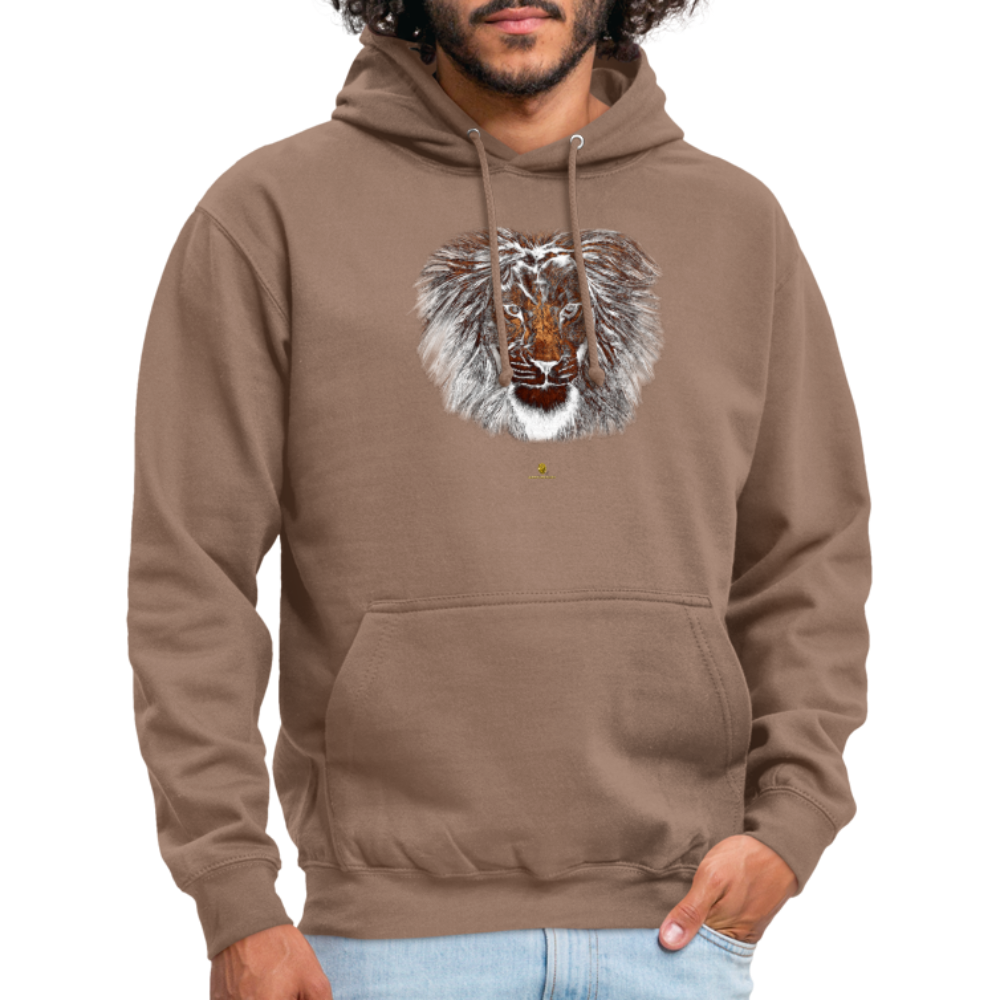 Sweat à Capuche Unisexe Tête de Lion Or - Graphartixry - moka