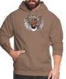 Sweat à Capuche Unisexe Tête de Lion Or - Graphartixry - moka