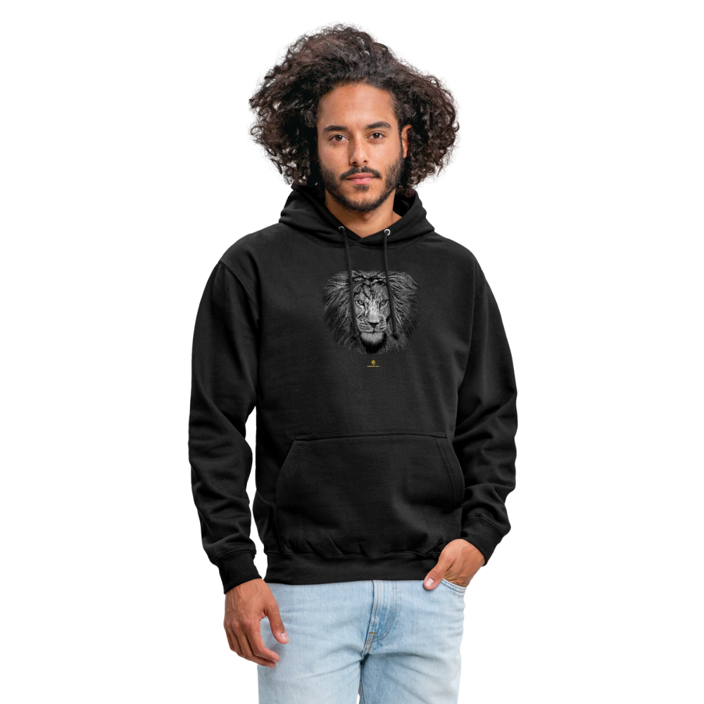 Sweat à Capuche Unisexe Tête de lion Noir & Blanc - Graphartixry - noir