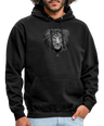 Sweat à Capuche Unisexe Tête de lion Noir & Blanc - Graphartixry - noir