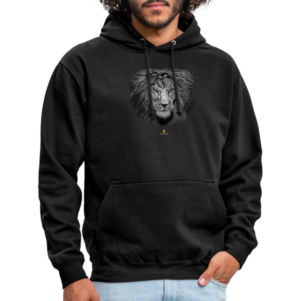 Sweat à Capuche Unisexe Tête de lion Noir & Blanc - Graphartixry - noir