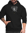 Sweat à Capuche Unisexe Tête de lion Noir & Blanc - Graphartixry - noir