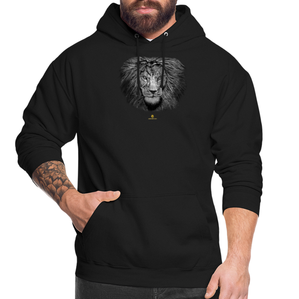 Sweat à Capuche Unisexe Tête de lion Noir & Blanc - Graphartixry - noir