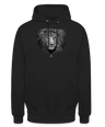 Sweat à Capuche Unisexe Tête de lion Noir & Blanc - Graphartixry - noir