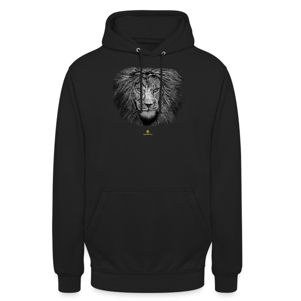 Sweat à Capuche Unisexe Tête de lion Noir & Blanc - Graphartixry - noir