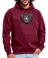 Sweat à Capuche Unisexe Tête de lion Noir & Blanc - Graphartixry - bordeaux