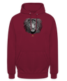 Sweat à Capuche Unisexe Tête de lion Noir & Blanc - Graphartixry - bordeaux