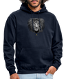 Sweat à Capuche Unisexe Tête de lion Noir & Blanc - Graphartixry - marine