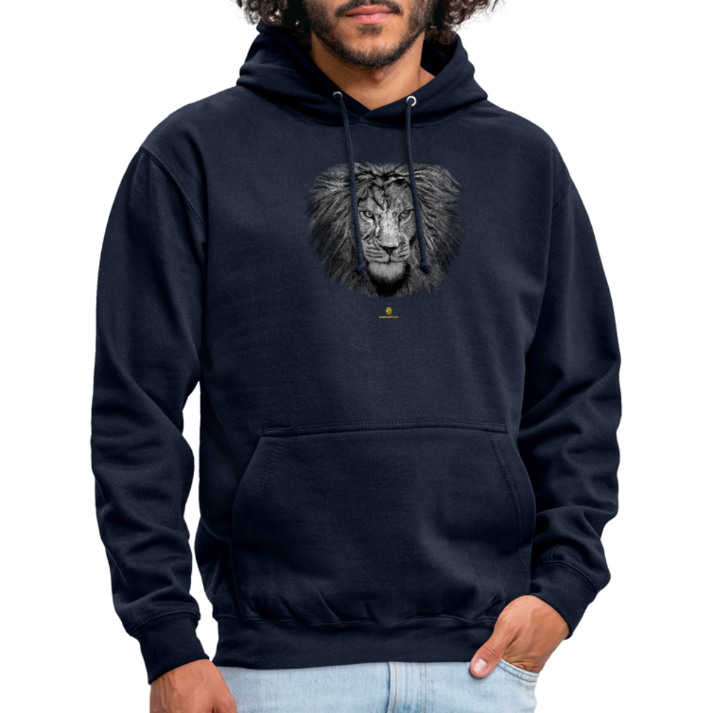 Sweat à Capuche Unisexe Tête de lion Noir & Blanc - Graphartixry - marine