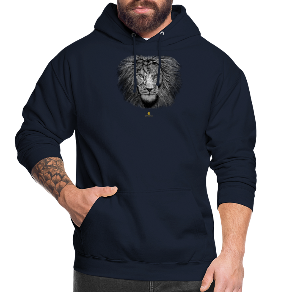 Sweat à Capuche Unisexe Tête de lion Noir & Blanc - Graphartixry - marine