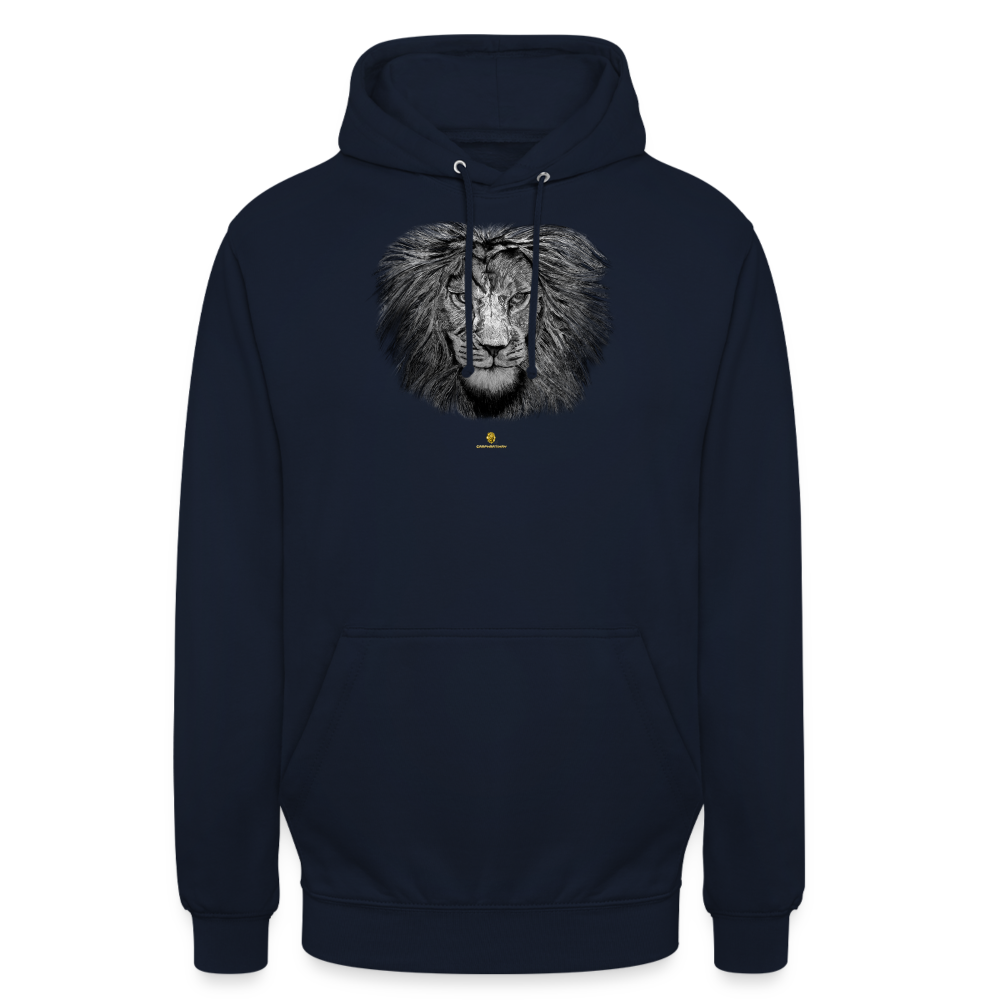 Sweat à Capuche Unisexe Tête de lion Noir & Blanc - Graphartixry - marine