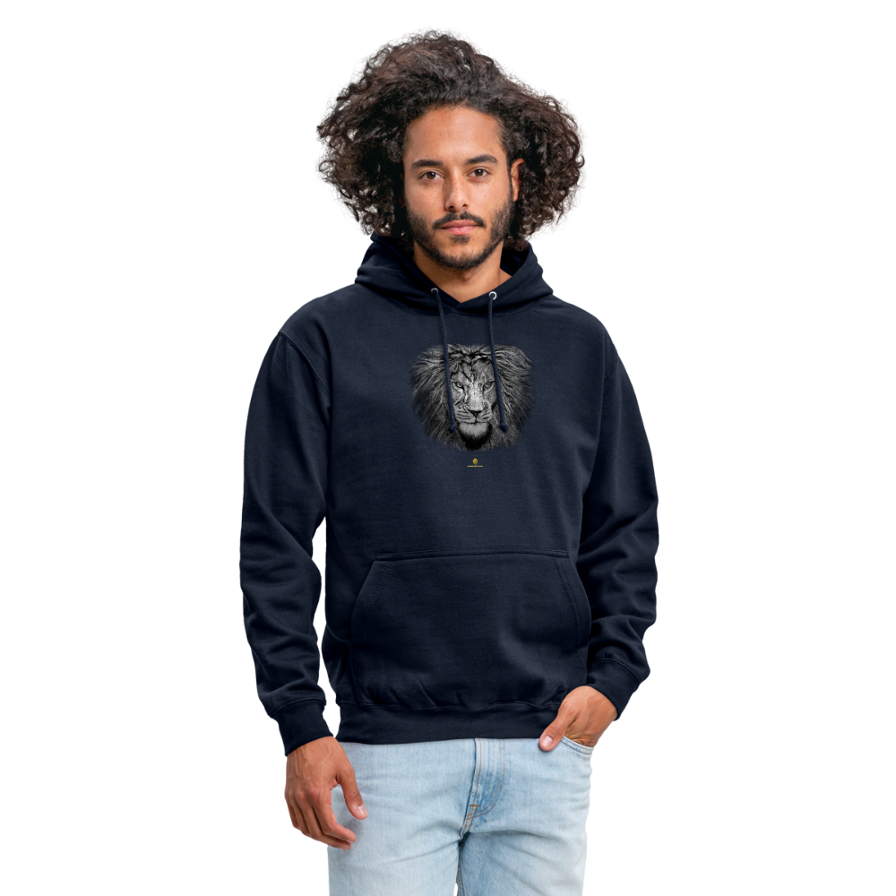 Sweat à Capuche Unisexe Tête de lion Noir & Blanc - Graphartixry - marine