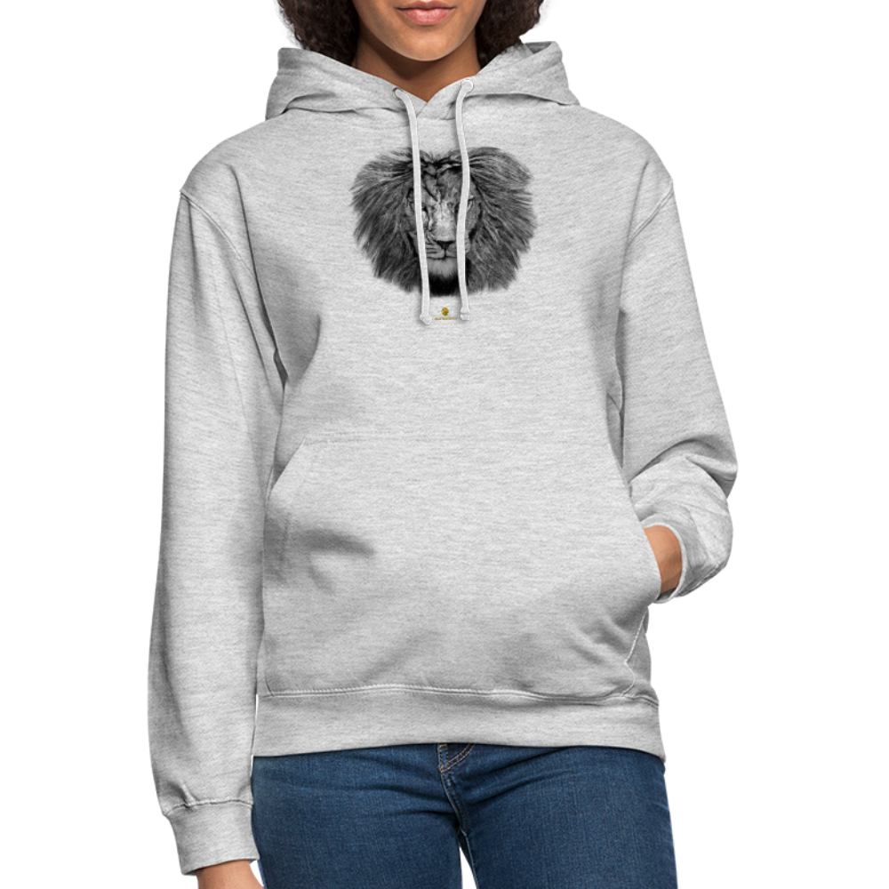 Sweat à Capuche Unisexe Tête de lion Noir & Blanc - Graphartixry - gris clair chiné