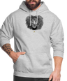 Sweat à Capuche Unisexe Tête de lion Noir & Blanc - Graphartixry - gris clair chiné