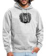 Sweat à Capuche Unisexe Tête de lion Noir & Blanc - Graphartixry - gris clair chiné