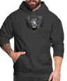 Sweat à Capuche Unisexe Tête de lion Noir & Blanc - Graphartixry - charbon