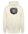 Sweat à Capuche Unisexe Tête de lion Noir & Blanc - Graphartixry - vanille