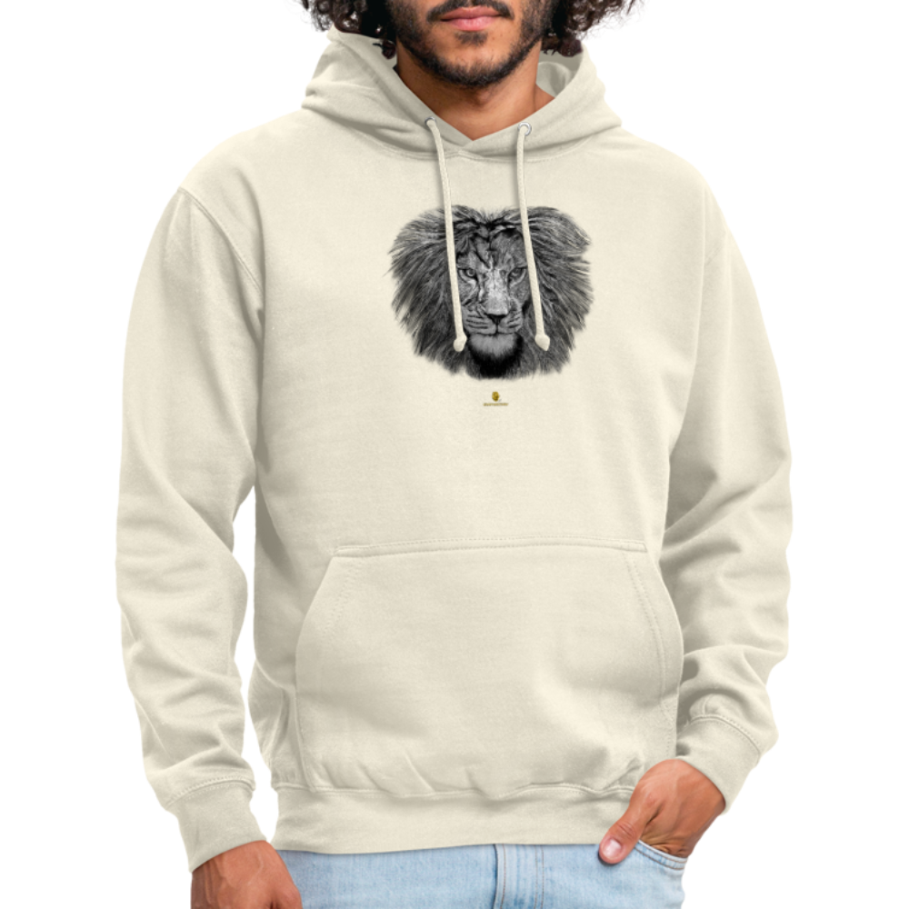 Sweat à Capuche Unisexe Tête de lion Noir & Blanc - Graphartixry - vanille