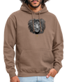 Sweat à Capuche Unisexe Tête de lion Noir & Blanc - Graphartixry - moka