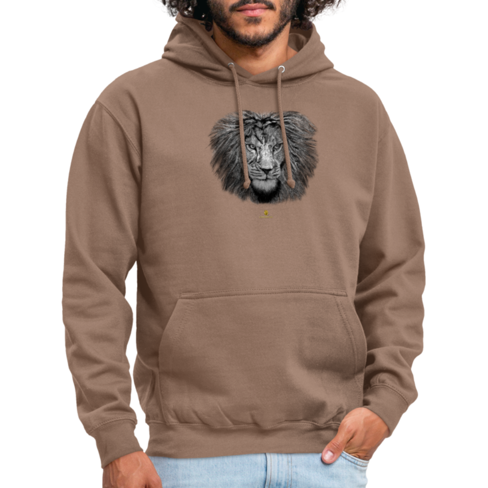 Sweat à Capuche Unisexe Tête de lion Noir & Blanc - Graphartixry - moka