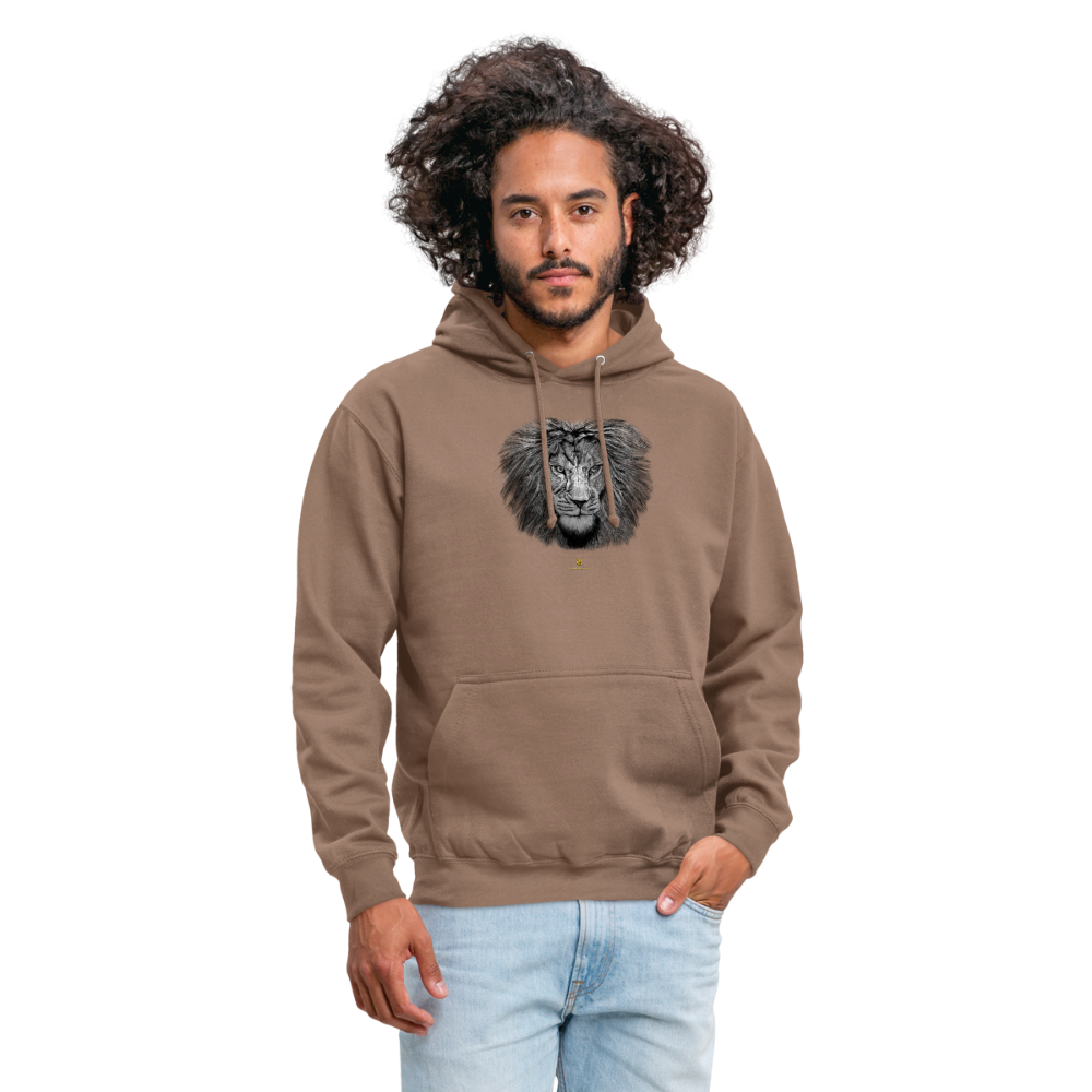 Sweat à Capuche Unisexe Tête de lion Noir & Blanc - Graphartixry - moka