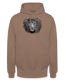 Sweat à Capuche Unisexe Tête de lion Noir & Blanc - Graphartixry - moka