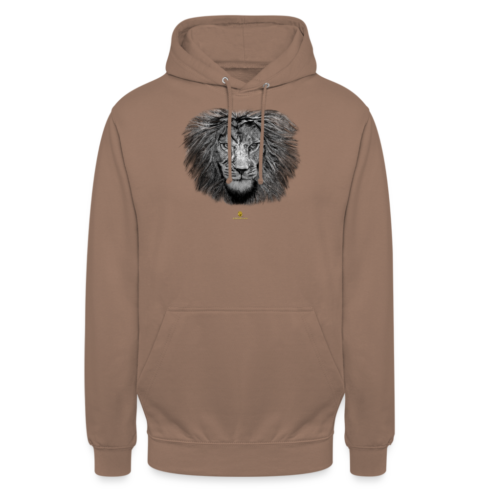 Sweat à Capuche Unisexe Tête de lion Noir & Blanc - Graphartixry - moka