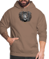 Sweat à Capuche Unisexe Tête de lion Noir & Blanc - Graphartixry - moka