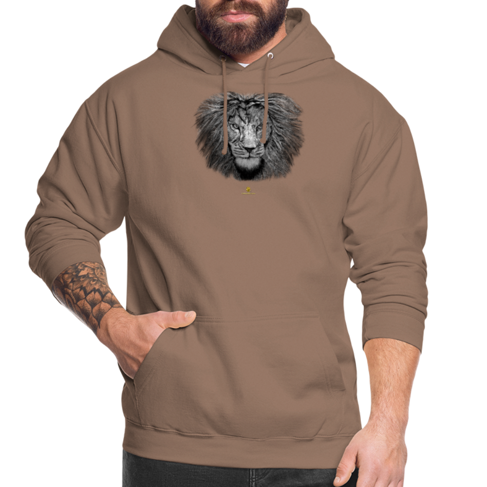 Sweat à Capuche Unisexe Tête de lion Noir & Blanc - Graphartixry - moka