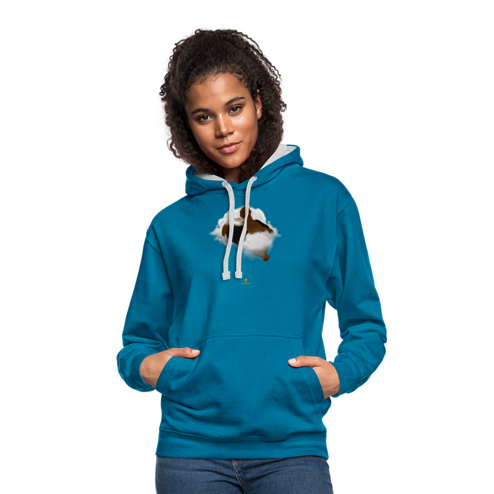 Freedom of Life Unisex Hoodie- Sweat à Capuche Liberté de vie - Graphartixry - bleu paon/gris chiné