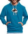 Freedom of Life Unisex Hoodie- Sweat à Capuche Liberté de vie - Graphartixry - bleu paon/gris chiné