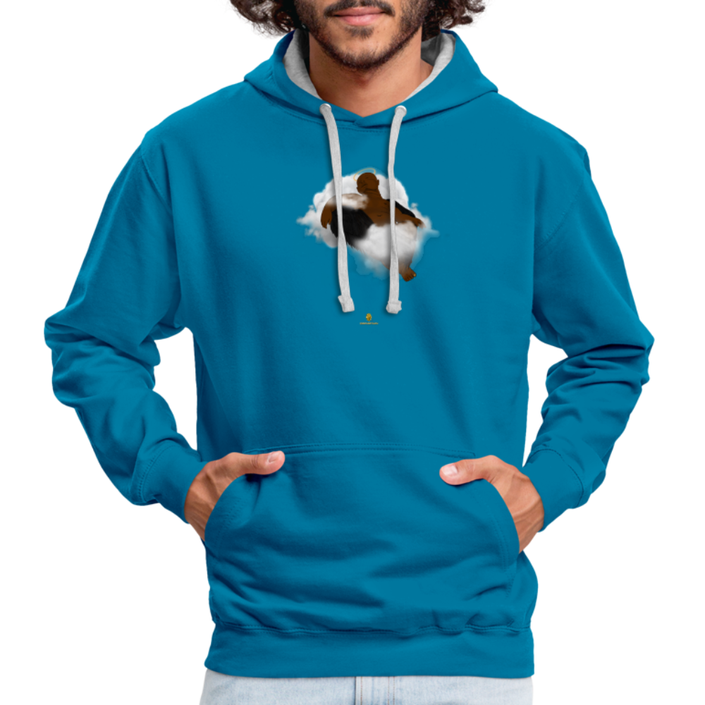 Freedom of Life Unisex Hoodie- Sweat à Capuche Liberté de vie - Graphartixry - bleu paon/gris chiné