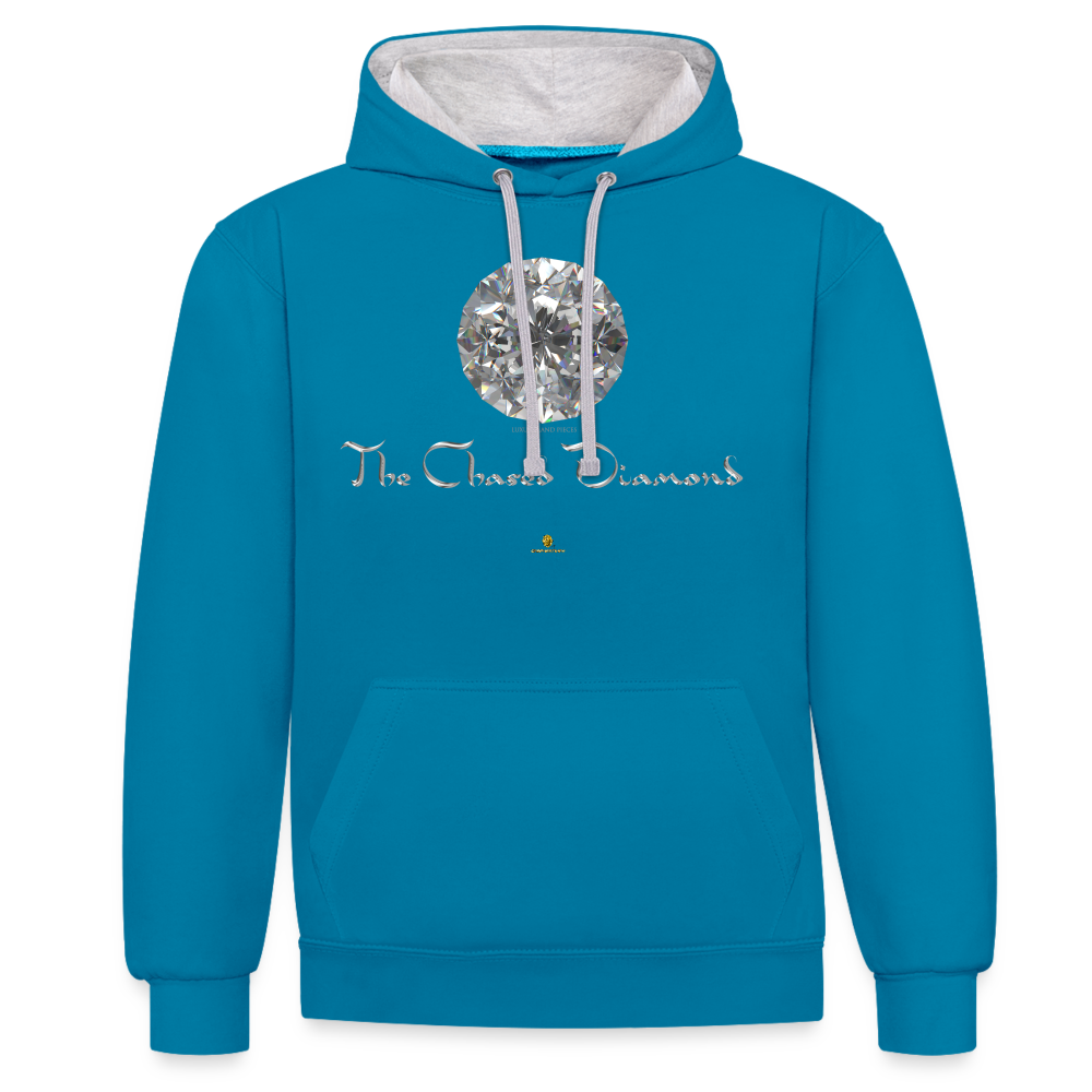 Sweat à Capuche The Chased Diamond - Graphartixry - bleu paon/gris chiné