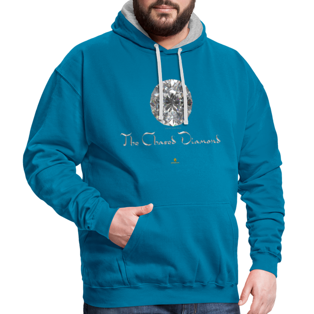 Sweat à Capuche The Chased Diamond - Graphartixry - bleu paon/gris chiné